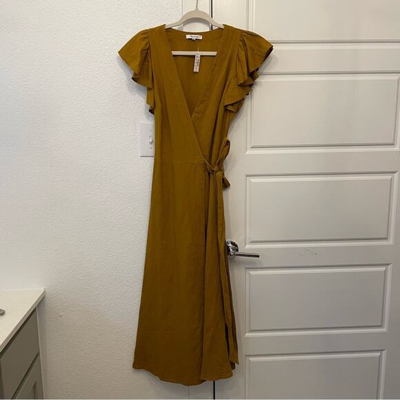 Madewell Lora Linen Wrap Dress - Picture 2 of 6